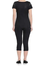 Load image into Gallery viewer, Gym Sports Active wear Top with Capri-Purple
